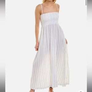 Monrow White Pinstripe Maxi Dress